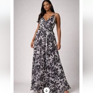 WHBM Black & White Floral Maxi Dress | Size 6 | Elegant Summer Dress